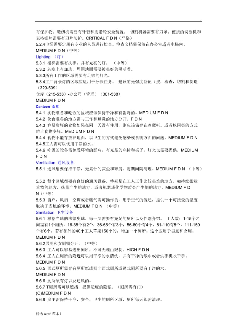 工厂审核标准的要求(中文).doc